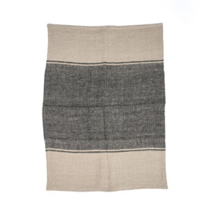 Torchon en lin naturel noir – 50x70
