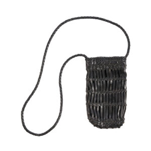 Pochette téléphone en cuir – Noire