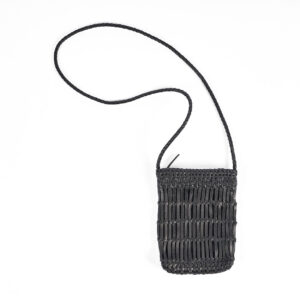 Sac bandoulière tressé en cuir noir Voodoo
