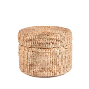 Pouf coffre rond naturel – The Circle