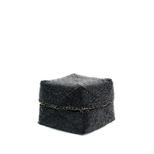 Panier perlé noir - S