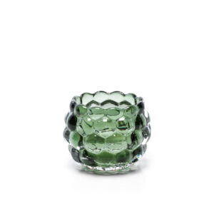 Bougeoir en verre recyclé Bubble Glow – Vert