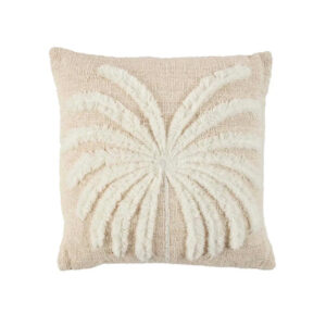 Housse de coussin en raphia et coton – Blanc naturel