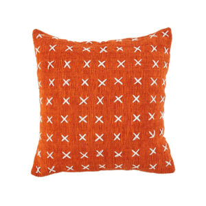 Housse de coussin Zillion Kiss – Terracotta et Blanc