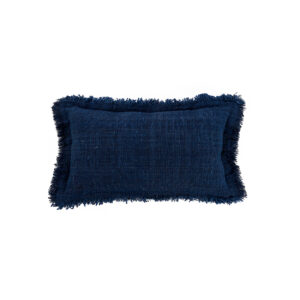 Housse de coussin à franges Azure - Bleu indien - 30x50