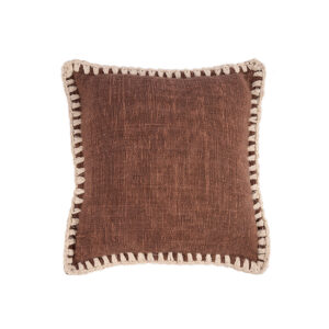 Housse de coussin Espresso Edge – Marron et Blanc