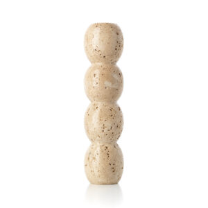 Bougeoir en travertin – Beige – Grand modèle