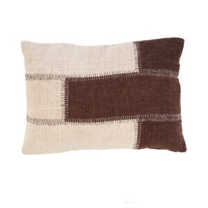 Housse de coussin patchwork Cocoa – Marron naturel
