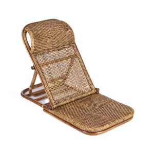 Chauffeuse de sol en rotin – Noyer foncé