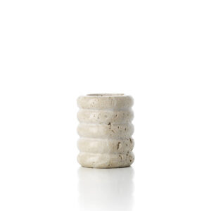 Bougeoir chauffe-bougie en travertin Ripple – Beige – S