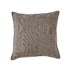 Housse de coussin en lin Bloc Party – Noir Naturel – 50x50
