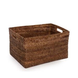 Panier à magazines colonial en rotin naturel – XL