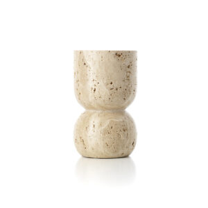 Bougeoir colonne en travertin – Beige