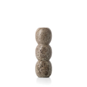Bougeoir Totem en Travertin Gris - Grand