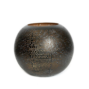 Boule percée en laiton – Noir & Or – L