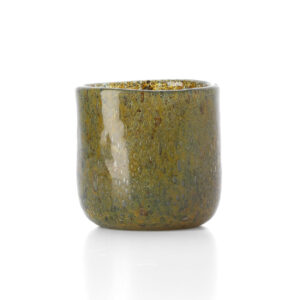Bougeoir en verre soufflé – Vert olive