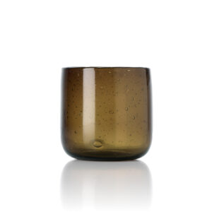 Bougeoir en verre soufflé Éclat — Brun fumé