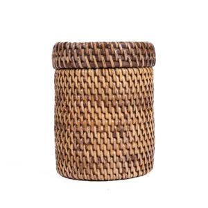Boîte à couvercle en rotin naturel