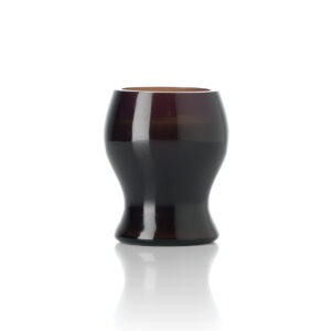 Bougeoir en verre fumé Moka