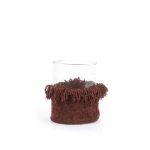 Bougeoir en verre habillé velours – Burgundy, taille L
