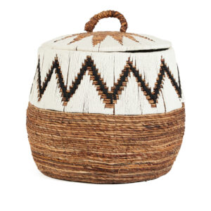Panier en feuille de bananier – Naturel Blanc – L