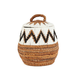 Panier en feuille de bananier Little Bay - Naturel Blanc - M