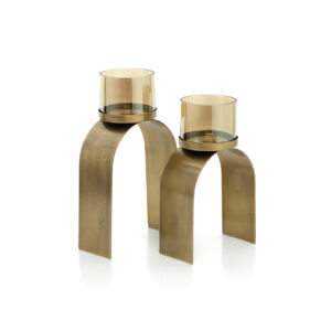 Bougeoir photophore doré The Bow Glow – Lot de 2