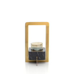 Bougeoir Marbre d'Or – Noir & Or – Grand