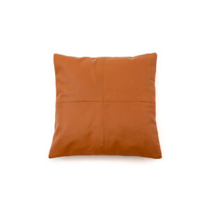 Housse de coussin en cuir quatre panneaux – Camel 40x40