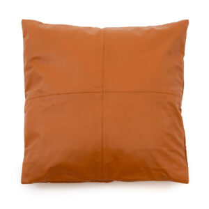 Housse de coussin en cuir quatre panneaux – Camel 60x60