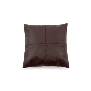Housse de coussin en cuir quatre panneaux – Chocolat 40x40
