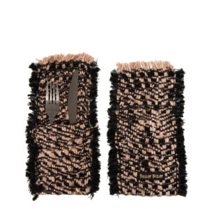 Porte-couverts en coton – Noir & Cuivre