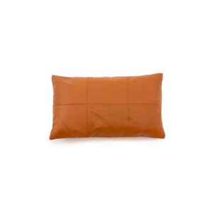 Housse de coussin lombaire en cuir six panneaux - Camel - 30x50