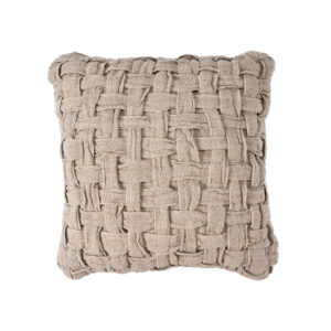 Housse de coussin en lin tressé – Naturel