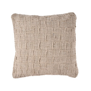 Housse de coussin en lin damier – Naturel