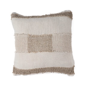 Housse de coussin en lin naturel blanc