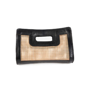 Pochette en cuir naturel noir The Riviera Noir