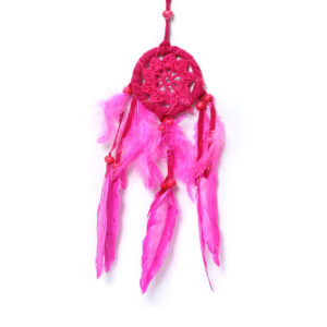 Attrape-rêves crochet rose poudré