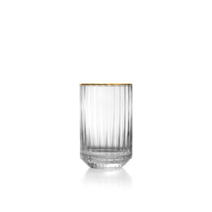 Tumbler en verre recyclé – Bord doré naturel