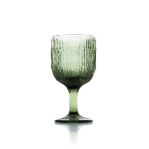 Verre à vin ondulé – Vert mousse