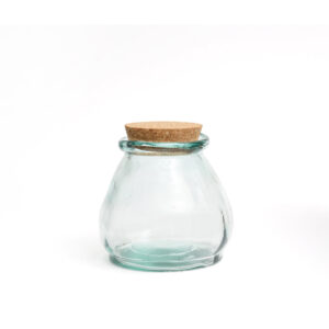 Pot en verre recyclé teinté bleu – The Belly Glass Pot (S)