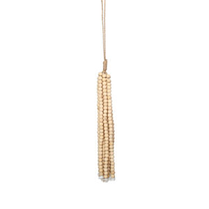 Pompon en perles de bois – Naturel
