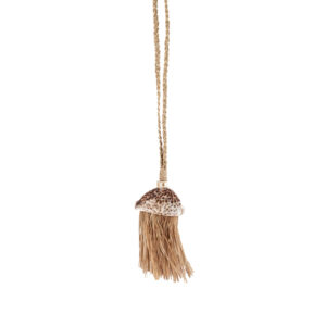 Pompon Lupina en Raffia et Coquillages – Naturel