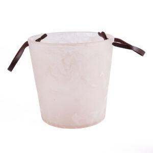 Seau à glace en résine rose et blanc