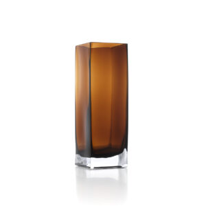 Vase cubique en verre ambré – Grand