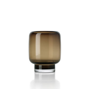 Vase cube en verre fumé – Brun – S