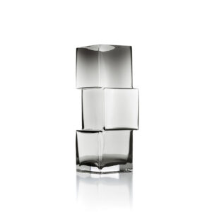Vase en verre recyclé Rummikub – Gris foncé – Grand