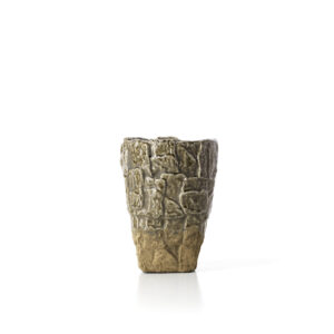 Vase en grès texturé – Gris Pierre – S