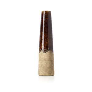 Vase cône en grès – Brun béton – Grand