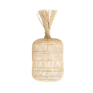 Lampadaire Dumpling en rotin naturel — M